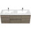 60" Floating Bathroom Vanity with Sink, Modern Wall-Mounted Bathroom Storage Vanity Cabinet with Double Resin Top Basins and Soft Close Drawers, ash Grey 24V11-60DAG W1573P152707