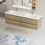 72" Floating Bathroom Vanity with Sink, Modern Wall-Mounted Bathroom Storage Vanity Cabinet with Two Resin Top Basin and Four Soft Close Drawers, Natural Oak 24V11-72NO W1573P152708