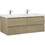 72" Floating Bathroom Vanity with Sink, Modern Wall-Mounted Bathroom Storage Vanity Cabinet with Two Resin Top Basin and Four Soft Close Drawers, Natural Oak 24V11-72NO W1573P152708