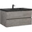 48" Floating Bathroom Vanity with Sink, Modern Wall-Mounted Bathroom Storage Vanity Cabinet with Black Quartz Sand Top Basin and Soft Close Drawers, 24V12-48GR Grey W1573P155848