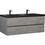 72" Floating Bathroom Vanity with Sink, Modern Wall-Mounted Bathroom Storage Vanity Cabinet with Two Black Quartz Sand Top Basins and Four Soft Close Drawers, 24V12-72GR Grey W1573P155850