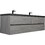 72" Floating Bathroom Vanity with Sink, Modern Wall-Mounted Bathroom Storage Vanity Cabinet with Two Black Quartz Sand Top Basins and Four Soft Close Drawers, 24V12-72GR Grey W1573P155850