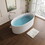 65" Freestanding Solid Surface Bathtub, Stone Resin Freestanding Bath Tub with Overflow and Pop-up Drain, Matte White 24S08-65MW W1573P180444