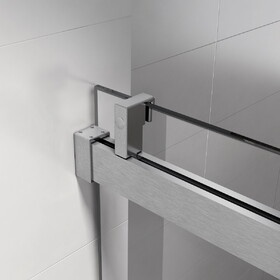 Top Rail Only, Stainless Steel Top Track with Buffer for Shower Door, 24D01P01-60BNX W1573P232519