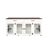 Heavy duty dog cage, suitable for medium to large dogs, furniture style cage, with double door pet house wooden cage, modern dog house furniture room W1579S00035