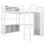 Metal Loft Bed with Wardrobe and L-shaped Desk, Full Size Loft Bed with Storage Cubes and Shelves, Heavy Duty Loft Bed for Kids Teens Adults, White W1580S00035