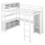 Metal Loft Bed with Wardrobe and L-shaped Desk, Full Size Loft Bed with Storage Cubes and Shelves, Heavy Duty Loft Bed for Kids Teens Adults, White W1580S00035