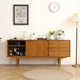 Oak Two Door Four Drawer Cabinet for Restaurant and Kitchen Storage.Sideboard Buffet Cabinet 68.90inch W158182382