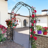Metal Garden Arch assemble Freely with 8 Styles Garden Arbor Trellis Climbing Plants Support Rose Arch Outdoor Arch Wedding Arch Party Events Archway Black W158681100