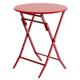 3 Piece Patio Bistro Set of Foldable Round Table and Chairs, Red W1586P143160