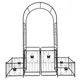 Metal Garden Arch with Gate 79.5