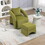 House hold Accent Chair with Ottoman, Mid Century Barrel Chair Upholstered Club Tub Round Arms Chair for Living Room W1588128119