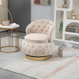 360 Degree Swivel Cuddle Barrel Accent Storage Chairs, Round Armchairs with Wide Upholstered, Fluffy Velvet Fabric Chair for Living Room, Bedroom, Office, Waiting Rooms W1588130652