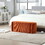 COOLMORE Storage Ottoman,Bedroom End Bench,Upholstered Fabric Storage Ottoman with Safety Hinge, Entryway Padded Footstool, Ottoman Bench for Living Room & Bedroom (Orange) W1588P194730