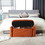 COOLMORE Storage Ottoman,Bedroom End Bench,Upholstered Fabric Storage Ottoman with Safety Hinge, Entryway Padded Footstool, Ottoman Bench for Living Room & Bedroom (Orange) W1588P194730