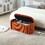 COOLMORE Storage Ottoman,Bedroom End Bench,Upholstered Fabric Storage Ottoman with Safety Hinge, Entryway Padded Footstool, Ottoman Bench for Living Room & Bedroom (Orange) W1588P194730