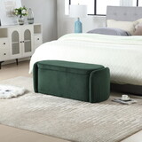 COOLMORE Storage Ottoman,Bedroom End Bench,Upholstered Fabric Storage Ottoman with Safety Hinge, Entryway Padded Footstool, Ottoman Bench for Living Room & Bedroom (Emerald) W1588P194733