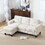 Velvet Sectional Couch with Reversible Chaise, L Shaped Sofa with Ottoman for Small Apartment W1598P191776