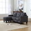 Velvet Sectional Couch with Reversible Chaise, L Shaped Sofa with Ottoman for Small Apartment W1598P191778