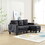 Velvet Sectional Couch, L Shaped Sofa with Ottoman for Small Apartment W1598P191780