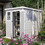 6x6 FT Storage Shed, Waterproof Resin Outdoor Storage Shed with Floor & Window & Lockable Doors and Vents, Tool Shed for Bike, Garden, Backyard,Lawn, All Weather Use, Light Grey W1598S00010