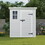 6x6 FT Storage Shed, Waterproof Resin Outdoor Storage Shed with Floor & Window & Lockable Doors and Vents, Tool Shed for Bike, Garden, Backyard,Lawn, All Weather Use, Light Grey W1598S00010