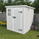 6x6 FT Storage Shed, Waterproof Resin Outdoor Storage Shed with Floor & Window & Lockable Doors and Vents, Tool Shed for Bike, Garden, Backyard,Lawn, All Weather Use, Light Grey W1598S00010