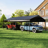 Campcraft 13 x 26.5 ft carport, 0.25mm thick, with protective film to prevent scratching, 2 pairs of adhesive gloves, 3 hooks, 12 expansion screws, 6 fixed iron pieces W1598S00018