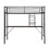 Metal twin loft bed with desk and storage shelves W160983751