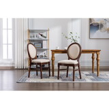 Upholstered French Dining Chair with rubber legs PU leather,Set of 2, Dark Brown W1622113265