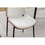 Dining Chairs Set of 2 Mid Century Retro Faux Leather Chair with Walnut Bentwood Upholstered Seat Metal Legs Adjustable Foot for Kitchen Dining Room Chairs(white) W1622123546