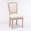 French Style Solid Wood Frame Antique Painting Linen Fabric Square Back Dining Chair,Set of 2,Cream W162290981