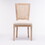 French Style Solid Wood Frame Antique Painting Linen Fabric Square Rattan Back Dining Chair,Set of 2,Cream W162290982