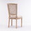 French Style Solid Wood Frame Antique Painting Linen Fabric Square Rattan Back Dining Chair,Set of 2,Cream W162290982