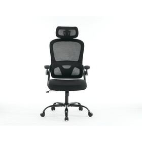 Ergonomic Mesh Office Chair, High Back Desk Chair with 3D Armrests, Up&Down Lumbar Support, Swivel Computer Task Chair with Adjustable 2D Headrest, Tilt Function Black W1622P196280