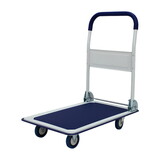 660 lbs. Capacity Platform Truck Hand Flatbed Cart Dolly Folding Moving Push Heavy Duty Rolling Cart in Blue W1626120100