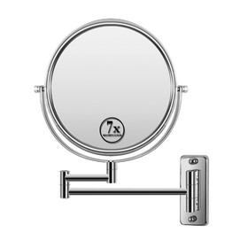 8-inch Wall Mounted Makeup Vanity Mirror, 1X / 7X Magnification Mirror, 360&#176; Swivel with Extension Arm (Chrome Finish) W162771308
