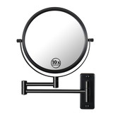 8-inch Wall Mounted Makeup Vanity Mirror, 1X / 10X Magnification Mirror, 360° Swivel with Extension Arm (Black) W162771309