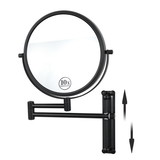 8-inch Wall Mounted Makeup Vanity Mirror, Height Adjustable, 1X / 10X Magnification Mirror, 360° Swivel with Extension Arm (Black) W162771314