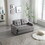 3 Fold Sofa,Convertible Futon Couch sleeper sofabed,Space saving loveseat,Pull Out Couch Bed for Living Room,Dark Gray & Light Gray & Beige,Velvet linen fabric W1628119838