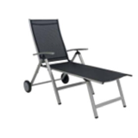 Outdoor Chaise Lounge Chairs Aluminum Adjustable Chair with Wheels for Poolside Beach Patio Reclining Sunbathing Lounger, Grey W1650142147