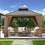 12*12FT patic gazebo,alu gazebo with steel canopy,Outdoor Permanent Hardtop Gazebo Canopy for Patio, Garden, Backyard W1650S00007