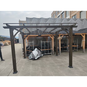 Cedar Wood Pergola, Wind Secure, Strong, Quality Made, Rot Resistant, Concrete Anchors, Spacious for Outdoor Patio, Deck W1650S00023