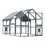 Outdoor Chicken Coop Enclosures 110" Large Kitten Playpen with Platforms, Upgrade Waterproof Cover-GREY W1650S00030