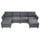 U Shaped Sectional Couch Convertible Sectional Couch with Double Chaise 4 Seat Sectional Sofa for Living Room W1650S00037