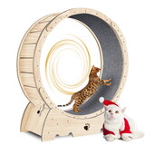Cat Exercise Wheel for Indoor Cats, Cat Running Wheel with Carpeted Runway, Cat Sport Treadmill Wheel for Kitty's Longer Life, Fitness Weight Loss Device, 41