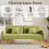 70.47" Green Fabric Double Sofa with Split Backrest and Two Throw Pillows W1658120161