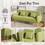 70.47" Green Fabric Double Sofa with Split Backrest and Two Throw Pillows W1658120161