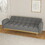 69-inch grey sofa bed with adjustable sofa teddy fleece 2 throw pillows W1658125688