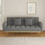 69-inch grey sofa bed with adjustable sofa teddy fleece 2 throw pillows W1658125688